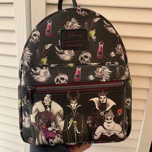 DISNEY LOUNGEFLY VILLAINS MINI BACKPACK NWT MALEFICENT CRUELLA URSULA HALLOWEEN